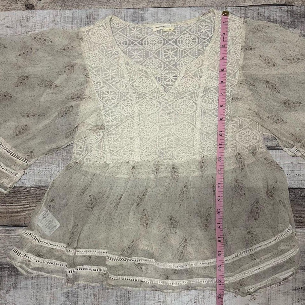 NWT Anthropologie Meadow Rue Aeris Silk Peasant Prairie Blouse Size XS - Picture 2 of 7